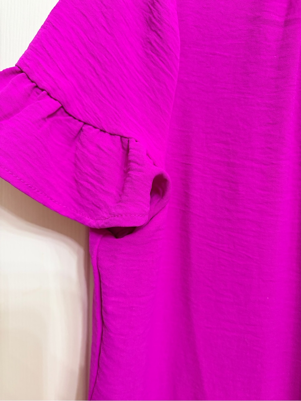 DKNY Bright Fuchsia Ruffle-Tie Tiered Mini Dress - Picture 2 of 5